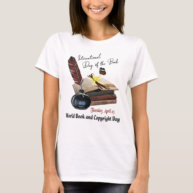 Internationell dag av boken, världsbokdag t shirt (Framsida)
