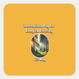 Internationell dag för biologisk mångfald fyrkantigt klistermärke