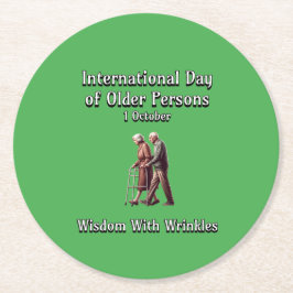 Internationell-dagen för äldre personer. Visdom. Underlägg Papper Rund
