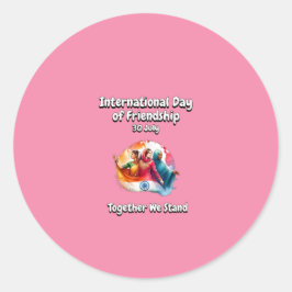 Internationell Dagen för Vänskap. Runt Klistermärke