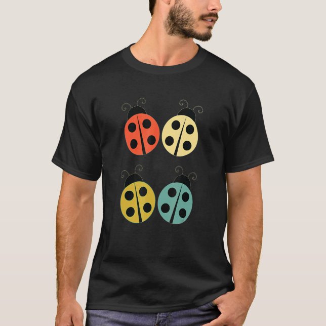 Internationell Dot Day Retro Ladybugs T Shirt (Framsida)