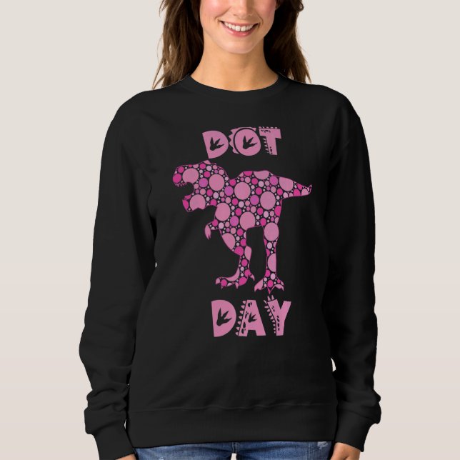 Internationell Dot Day Rosa Polka Dot T Rex Dinosa Shirt (Framsida)