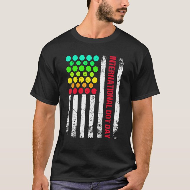 Internationell Dot Day USA flagga 15 september T Shirt (Framsida)