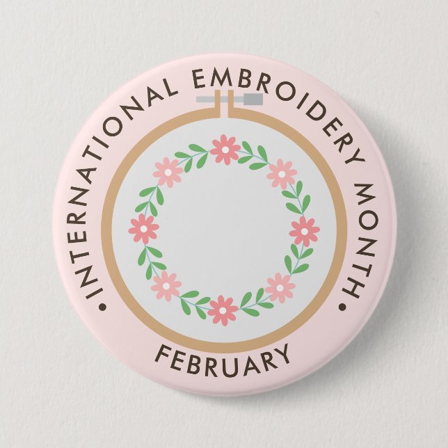 Internationell Embroidery Month Knapp (Framsida)