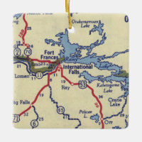 Internationell Falls MN Vintage Karta
