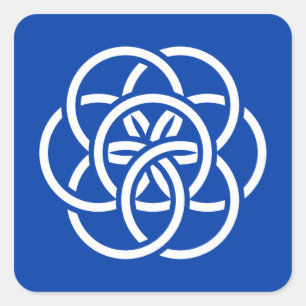 Internationell Flagga av Planet Earth Fyrkantigt Klistermärke