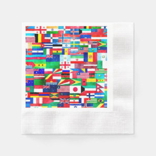 Internationell Flagga Collage Pappersservett