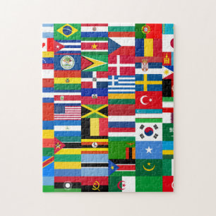 Internationell Flagga Collage Pussel