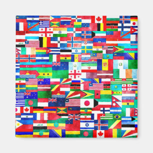Internationell flagga kollage magnet