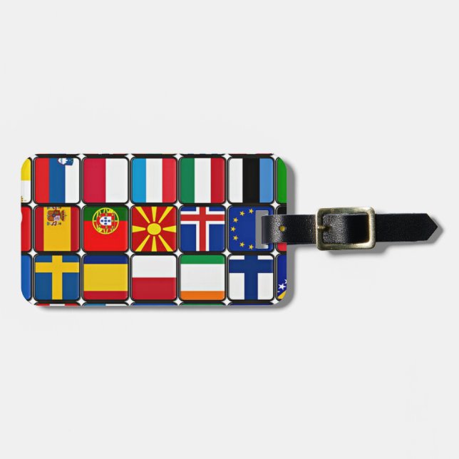 Internationell flaggkollektion, världens flaggor bagagebricka (Horisontell Framsida)
