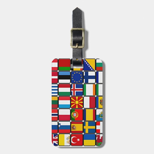 Internationell flaggkollektion, världens flaggor bagagebricka (Vertikal Framsida)