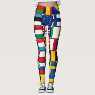 Internationell flaggkollektion, världens flaggor leggings