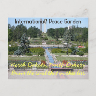 Internationell fredGarden/North Dakota vykort
