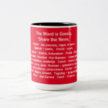 Internationell Gossip Ord, två tonkaffe Mugg