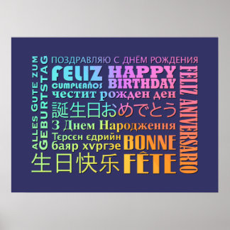 Internationell Grattis på födelsedagen design Poster
