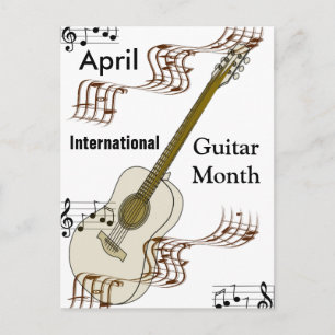 Internationell Guitar Month Vykort