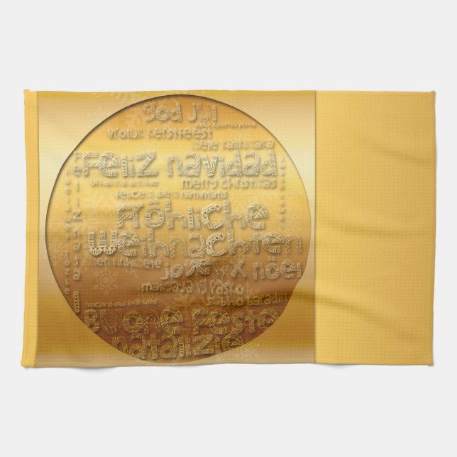Internationell Hälsning Weihnachten Navidad K Towe Kökshandduk (Horisontell)