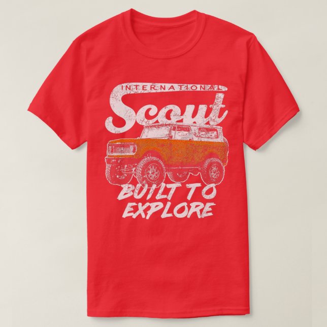 Internationell Harvester Scout II Retro Stil Byggt T Shirt (Design framsida)