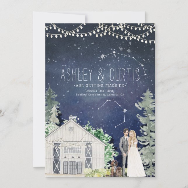 Internationell inbjudan och inbjudan bröllop Helg (Framsida)