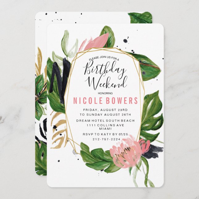 Internationell inbjudan till Helg under födelsedag (Fram/baksida)