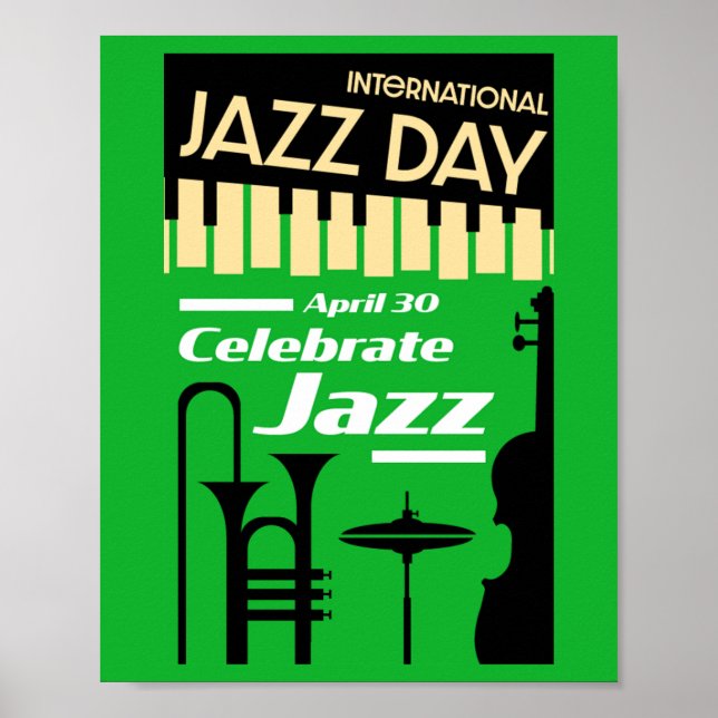 Internationell jazz dag 30 april poster (Framsidan)