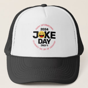 Internationell Joke Day Laughing Ansikte Keps