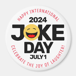 Internationell Joke Day Laughing Ansikte Magnet