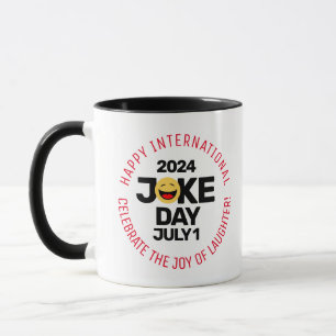 Internationell Joke Day Laughing Ansikte Mugg
