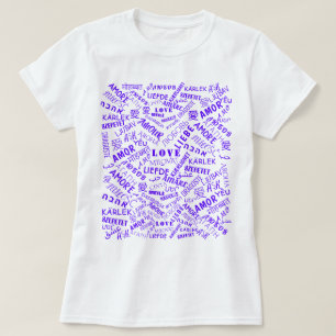 Internationell Kärlek Text T-Shirt