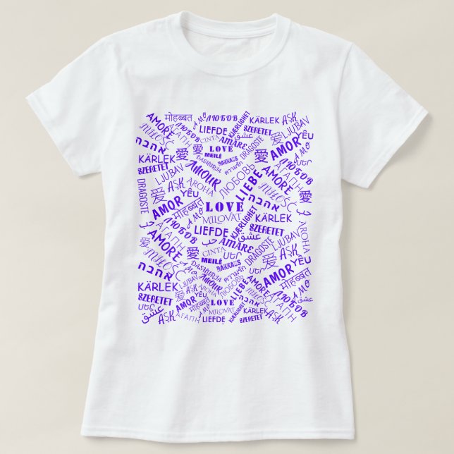 Internationell Kärlek Text T-Shirt (Design framsida)