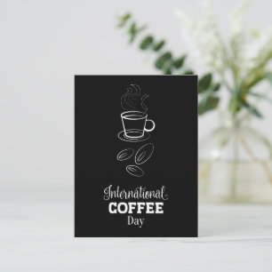Internationell-kort för kaffedagsskylt vykort