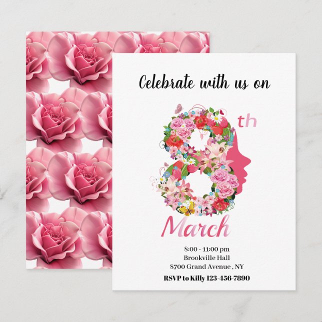 Internationell kvinnodag 08 2025 Inbjudan (Fram/baksida)