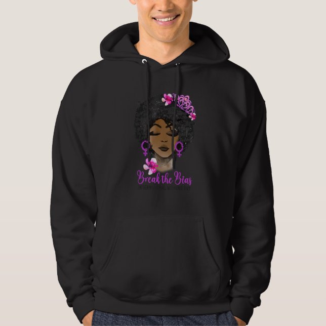 Internationell kvinnodag 2022: Bröda bias Blac Hoodie (Framsida)