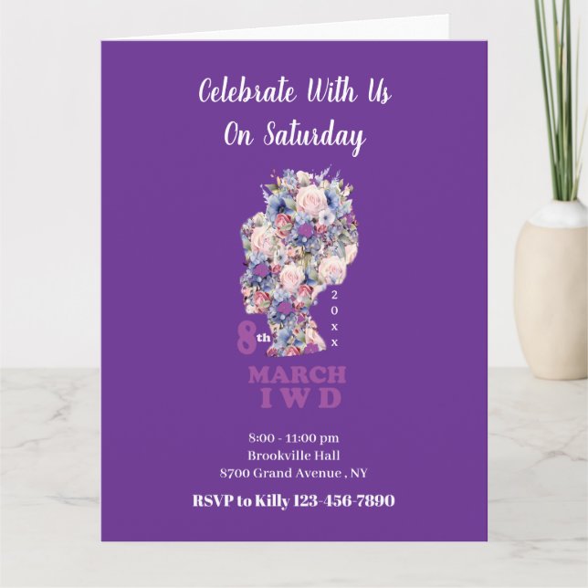 Internationell Kvinnodag 2025:Firande Feminit Kort (Framsida)