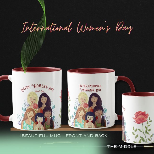 Internationell kvinnodag Empowerment RED Mugg (International Women's Day Empowerment RED Mug)