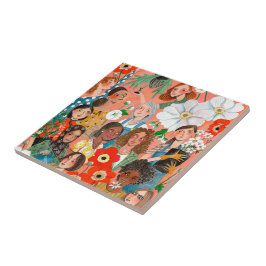 Internationell kvinnodag illustration Tote Bag Th Kakelplatta