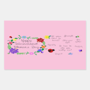 Internationell kvinnodagen 2021 rektangulärt klistermärke