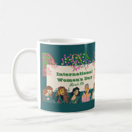 Internationell Kvinnodagen 8:e Blommigten Kaffemugg