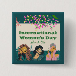 Internationell Kvinnodagen 8:e Blommigten Knapp
