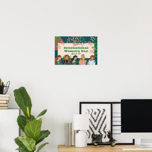 Internationell Kvinnodagen 8:e Blommigten liten Poster