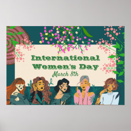 Internationell Kvinnodagen 8:e Blommigten liten Poster