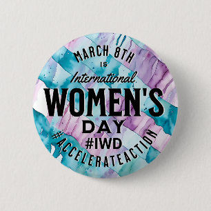 Internationell Kvinnodagen 8 mars IWD Knapp