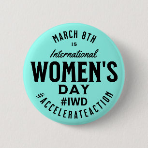 Internationell Kvinnodagen 8 mars IWD Knapp