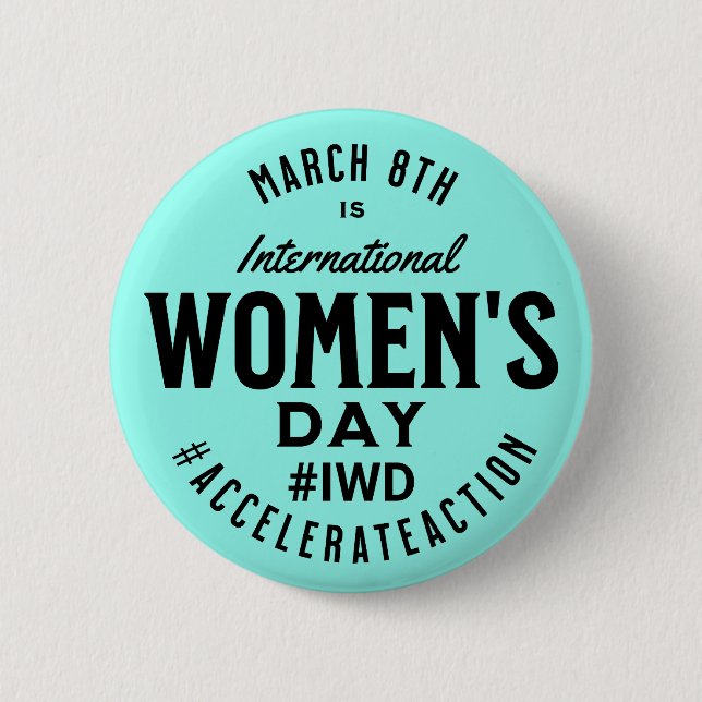 Internationell Kvinnodagen 8 mars IWD Knapp (Framsida)