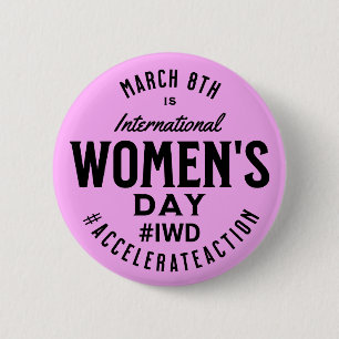 Internationell Kvinnodagen 8 mars IWD Knapp