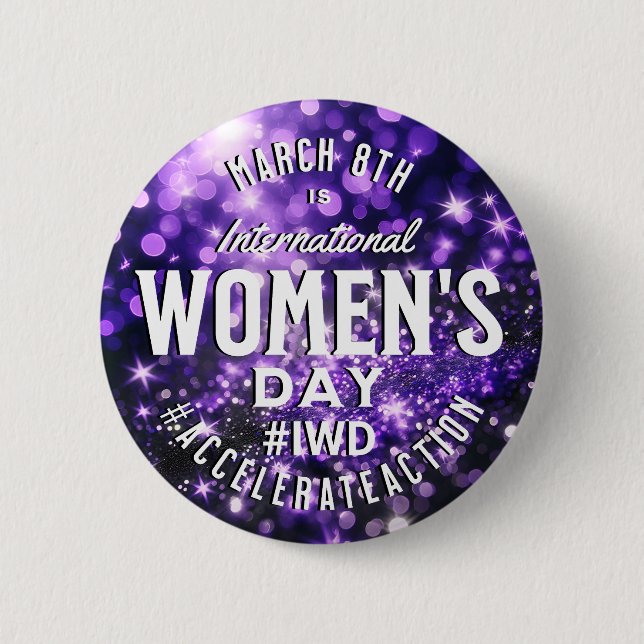 Internationell Kvinnodagen 8 mars IWD Knapp (Framsida)