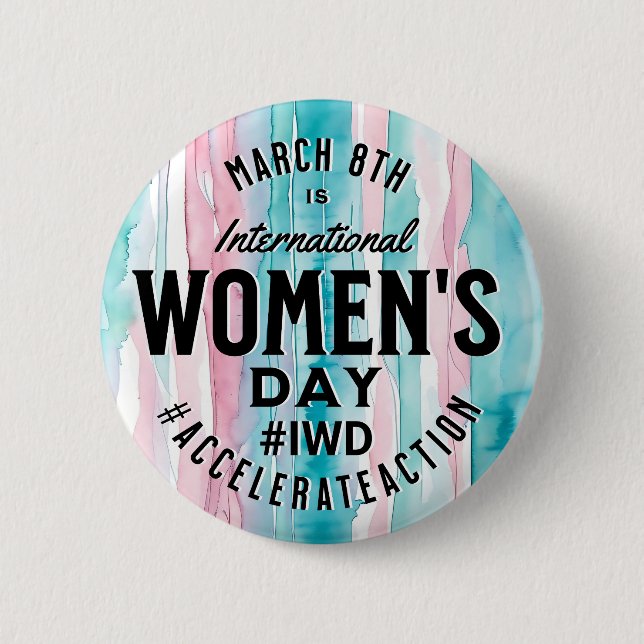 Internationell Kvinnodagen 8 mars IWD Knapp (Framsida)