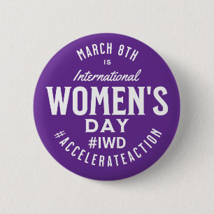 Internationell Kvinnodagen 8 mars IWD Knapp