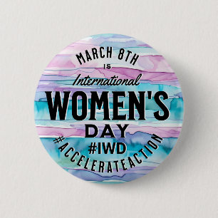 Internationell Kvinnodagen 8 mars IWD Knapp