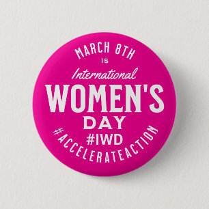 Internationell Kvinnodagen 8 mars IWD Knapp